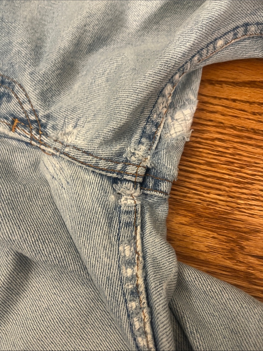 Levi Light Blue Distressed patched Jeans - Picture 7 of 10